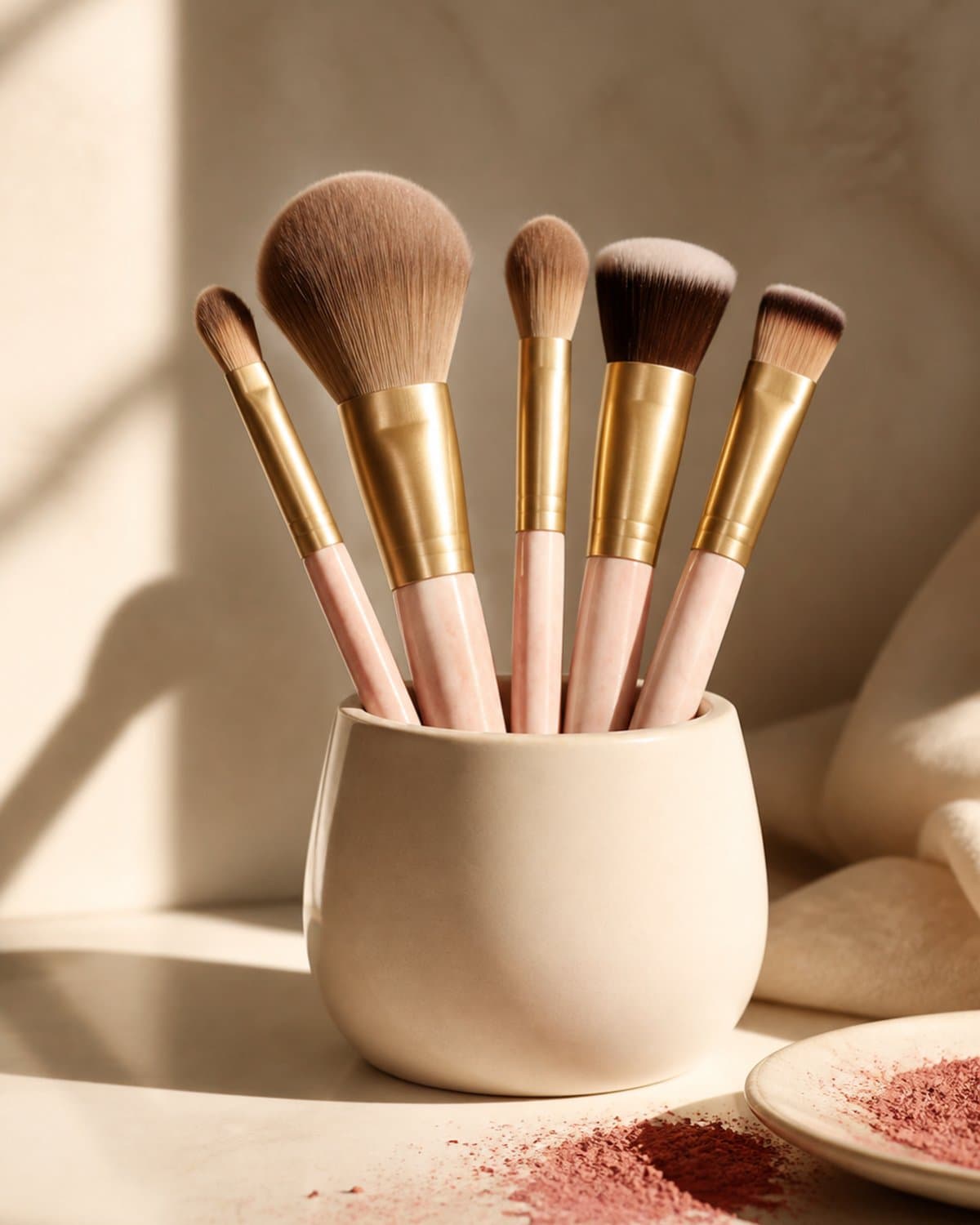 Rose Quartz Brush Set