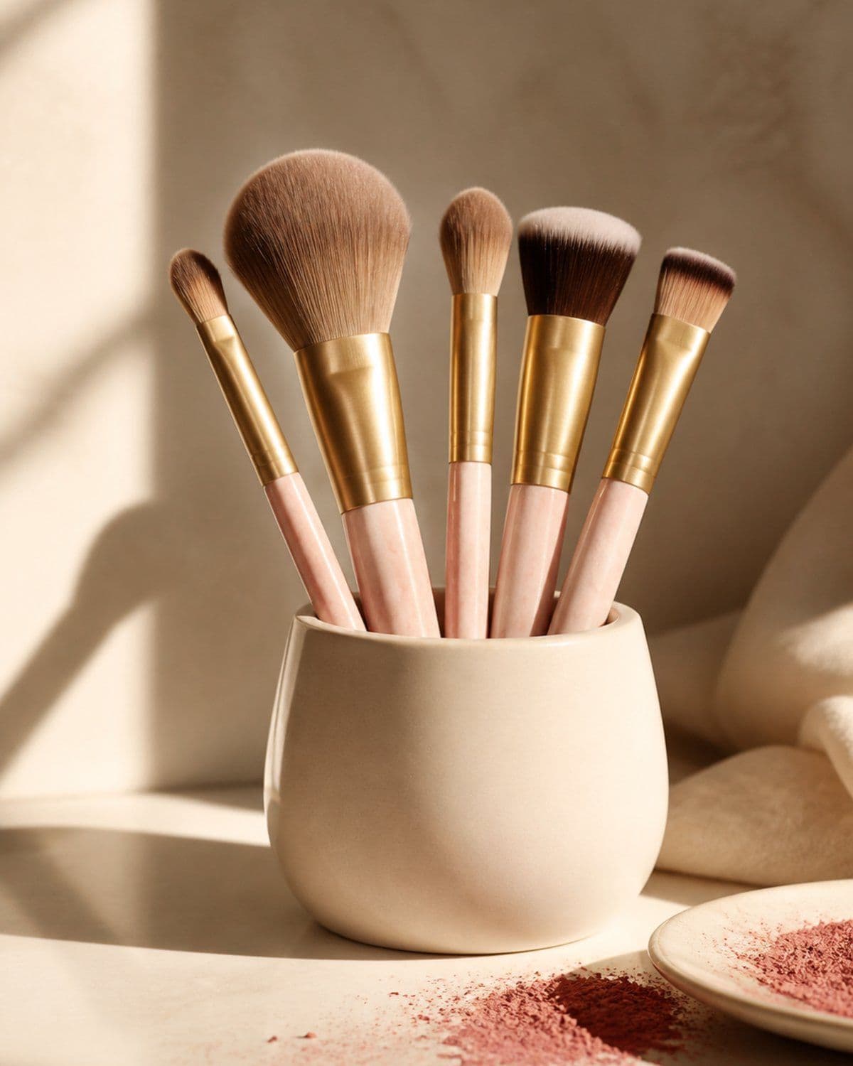 Rose Quartz Brush Set